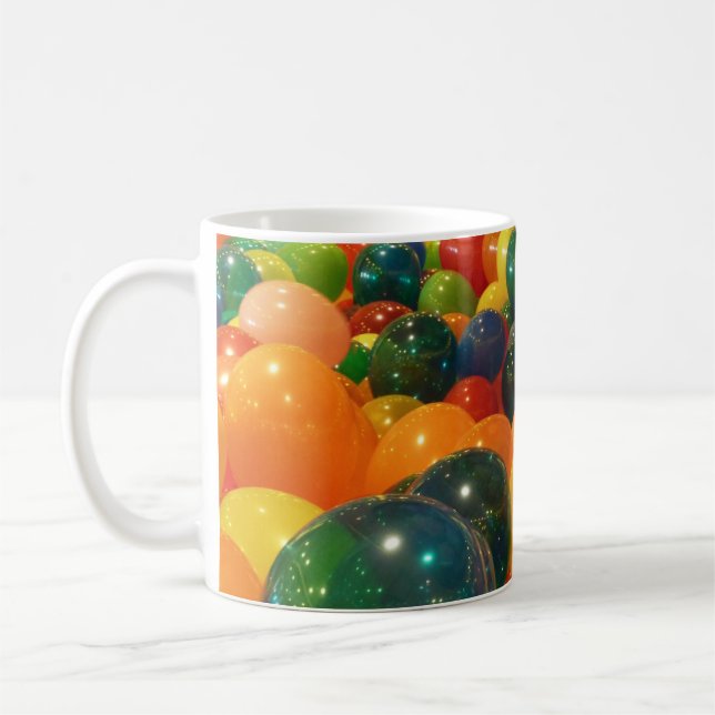 Balloons Farbiges Party Design Kaffeetasse (Links)