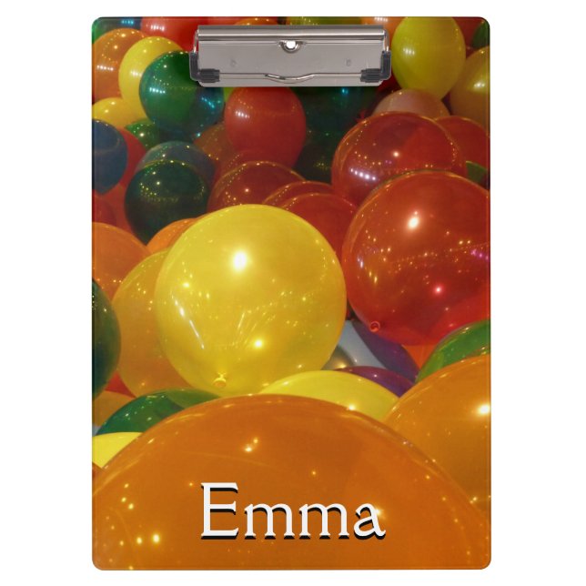 Balloons Farbiges Party Design Klemmbrett (Vorderseite)