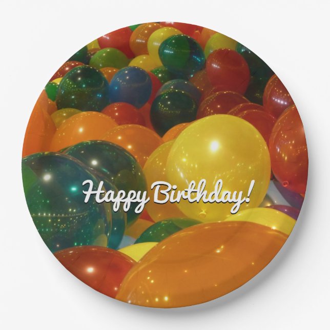 Balloons Farbiges Party Design Pappteller (Vorderseite)