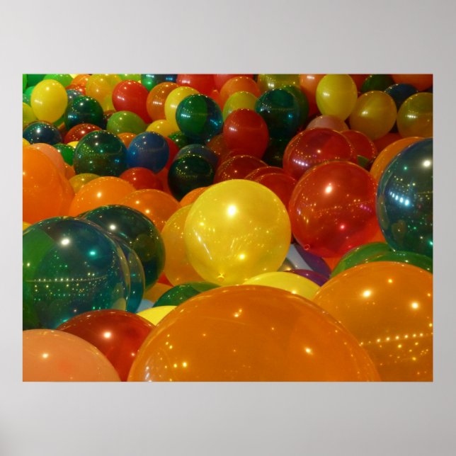 Balloons Farbiges Party Design Poster (Vorne)