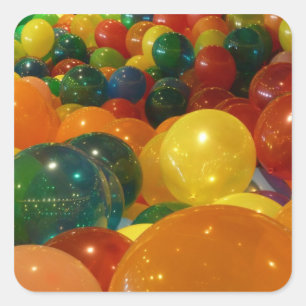 Balloons Farbiges Party Design Quadratischer Aufkleber