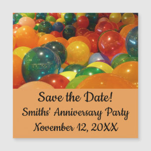 Balloons Farbiges Party Design Save the Date Magnetkarte