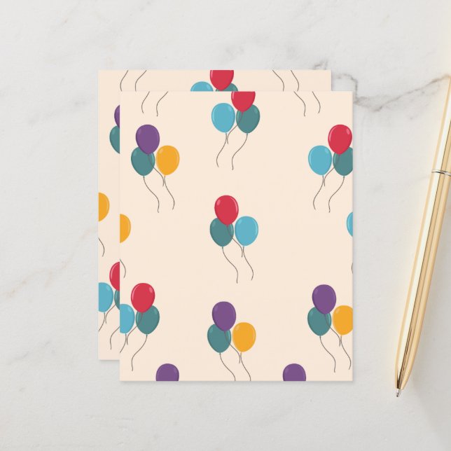 Balloons farbiges Scrapbook Paper (Vorderseite/Rückseite Beispiel)