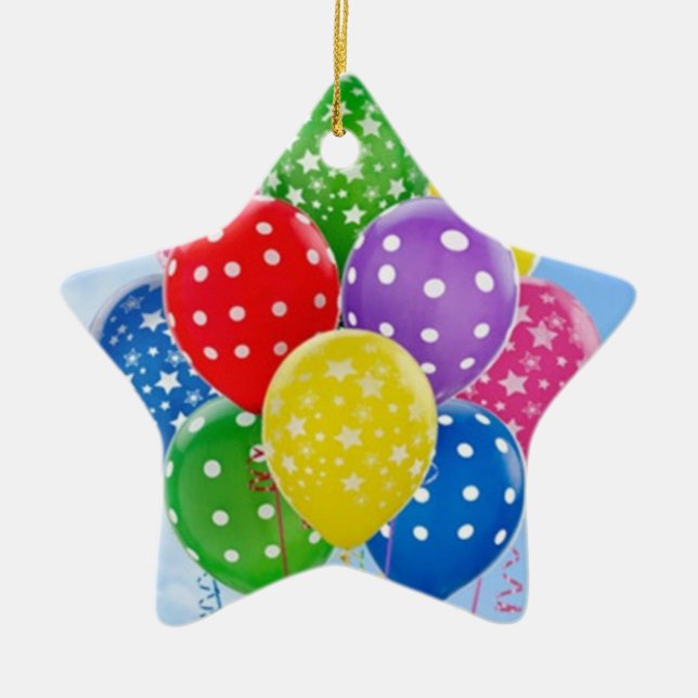 BALLOONS GALORE CHRISTMAS ORNANAS KERAMIK ORNAMENT (Vorne)