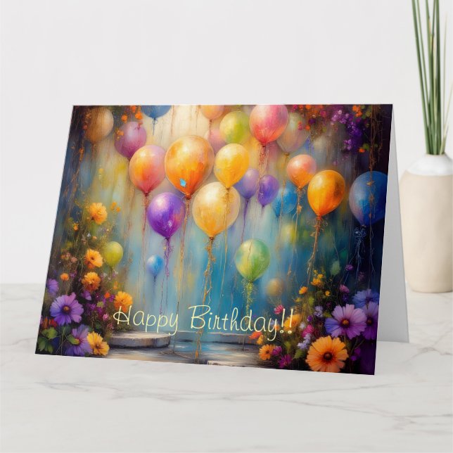 Balloons Geburtstagskarte Karte (Vorderseite)