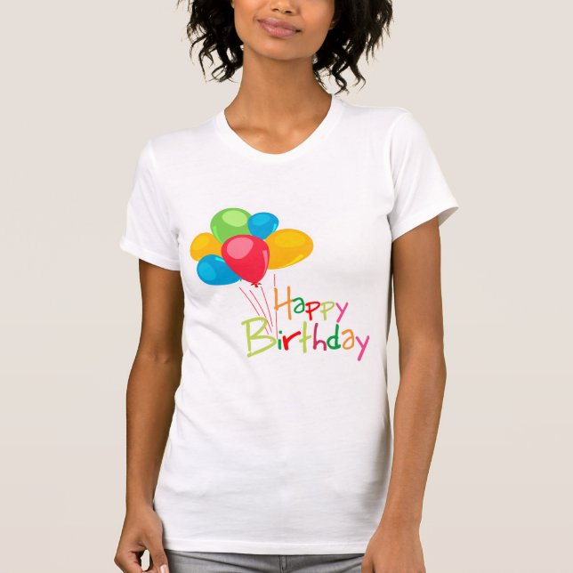 Balloons Happy Birthday T-Shirt (Vorderseite)