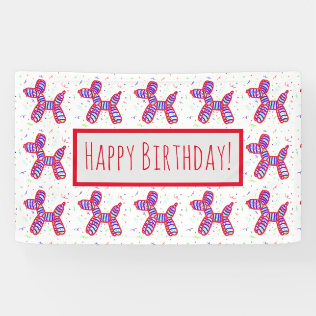 Balloons Hund Party Banner (Horizontal)