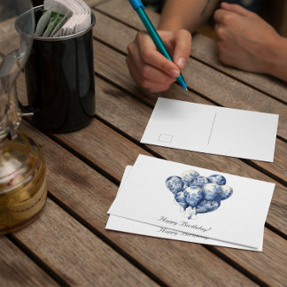 Balloons in Delft Blue anpassbar Postkarte