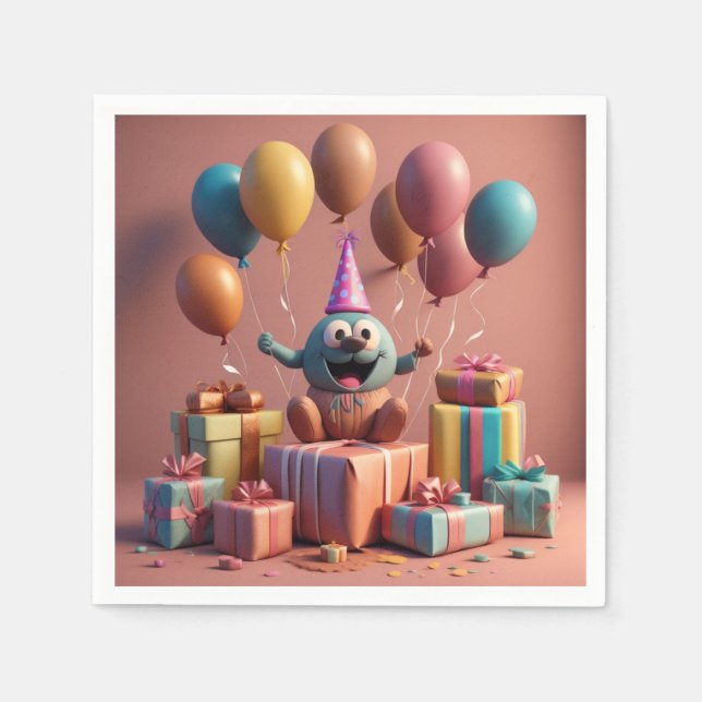 Balloons niedliche Kunstwerke Serviette (Vorderseite)
