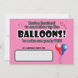 BALLOONS niedlicher Spaß bereit zum Pop Geburtstag Einladung