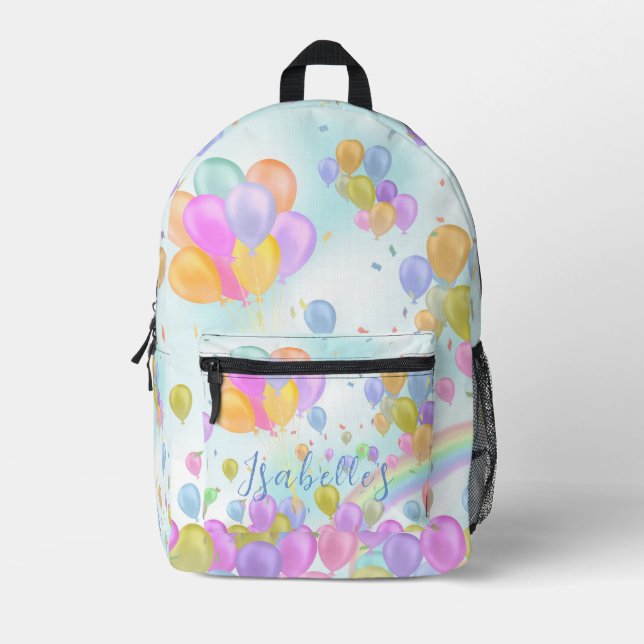 Balloons Pastel Bedruckter Rucksack (Vorderseite)