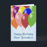 Balloons Personalisiert Grandson Birthday Karte<br><div class="desc">Grußkarten-Ballons entwerfen Enkel Geburtstagskarte. Passen Sie diese Geburtstagskarte mit jedem beliebigen Text an und lassen Sie sie dann ausdrucken und an Sie senden oder laden Sie sie sofort auf Ihr Mobiltelefon herunter. Wenn Sie Hilfe bei der Anpassung benötigen, kontaktieren Sie uns über den Link auf dieser Seite. Balloondesign personalisierte Enkelsohn-Geburtstagskarte,...</div>