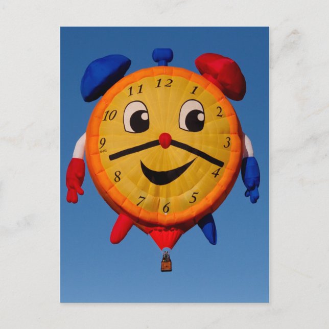 Balloons Shape Clock 6268 Postkarte (Vorderseite)