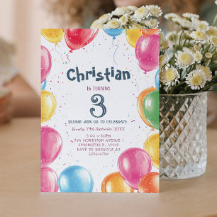 Balloons Thema Geburtstagsparty Einladung