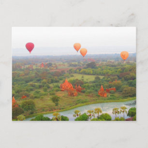 Balloons über Bagan, Myanmar Postcard Postkarte
