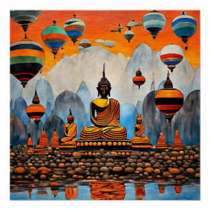 Balloons über dem Himalaya Poster