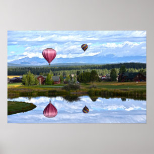 Balloons über Pagosa Springs Golfplatz, Colorado Poster