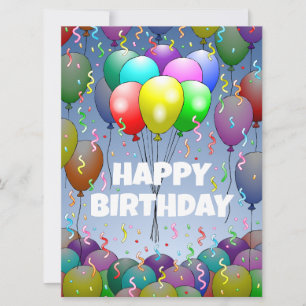 Balloons und Confetti Geburtstagskarte Karte