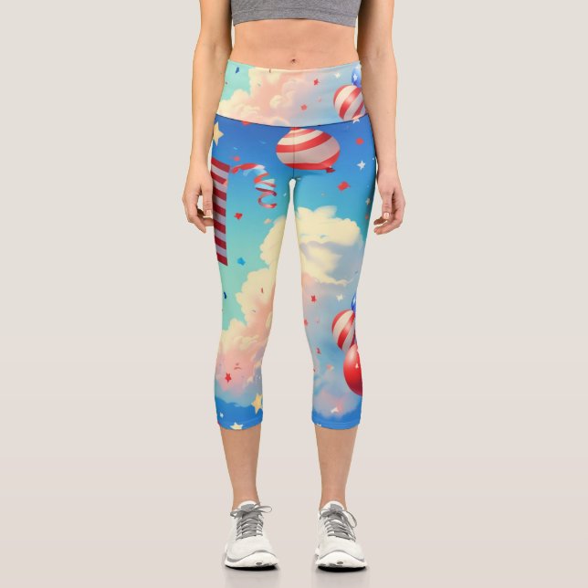 Balloons und Sterne Capri Leggings (Vorderseite)