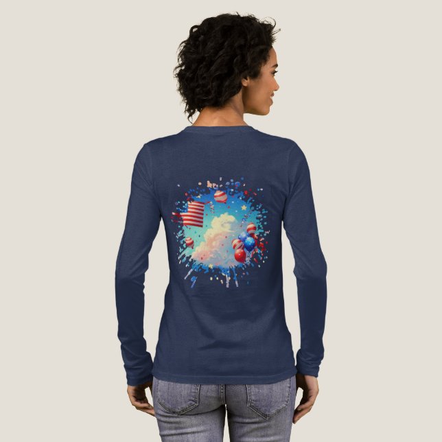 Balloons und Sterne Tri-Blend Shirt (Voller Rückseite)