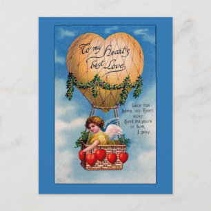 Balloons und Viktorianische Herzkarte Feiertagspostkarte