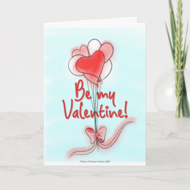 Balloons Valentine's Day Card Karte (Vorderseite)