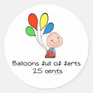 Balloons voller Furzen Runder Aufkleber