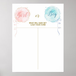 Balloons Wählen Sie Ihre Stimme, Baby oder Junge Poster