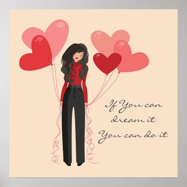 Balloons zitieren Traum, es tun es inspirierend Poster (Vorne)