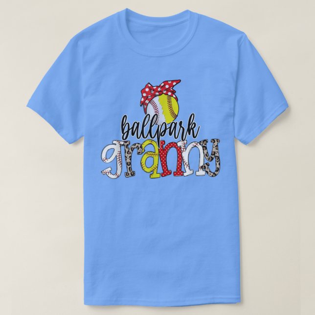Ballpark Granny Leopard Baseball Softball Granny M T-Shirt (Design vorne)