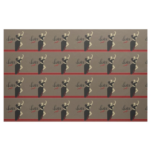Ballroom Dance Couple Tan Black 9" Stoff (Yard (91,4 cm))