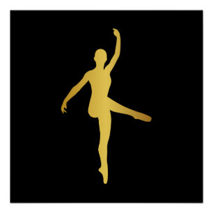 Ballroom Dance Girl Black Pirouette Poster