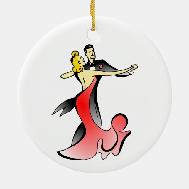 Ballroom Dancer Tanz Paar Swing Tanz Keramik Ornament (Hinten)