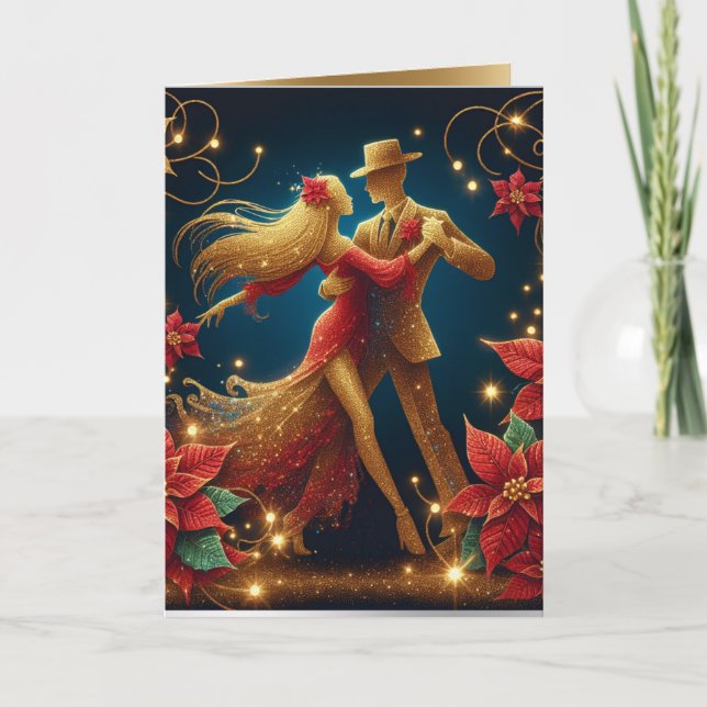 Ballroom Dancers Holidays Weihnachtskarte Karte (Vorderseite)