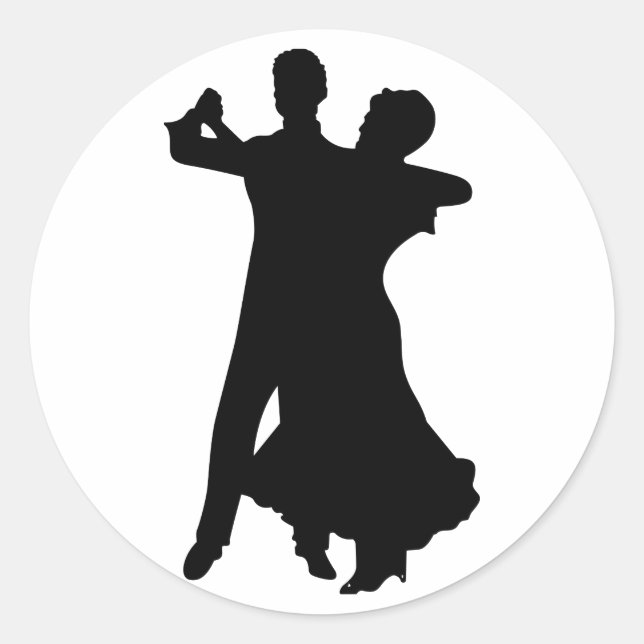 Ballroom Dancers Runder Aufkleber (Vorderseite)