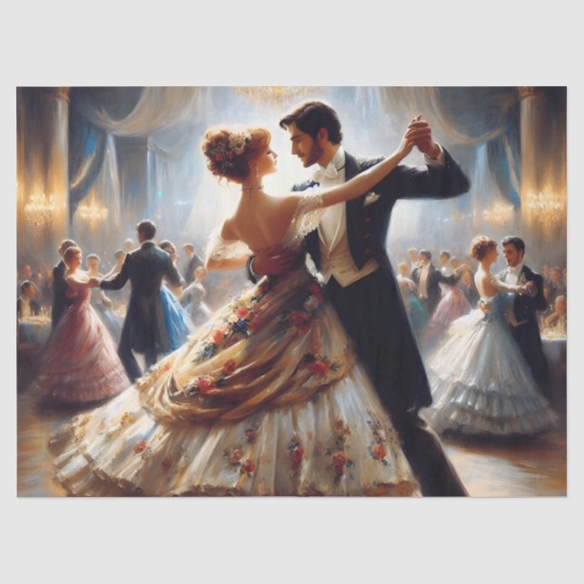 Ballroom Dancing Ephemera Möbeldekoupage Seidenpapier (Vorderseite)