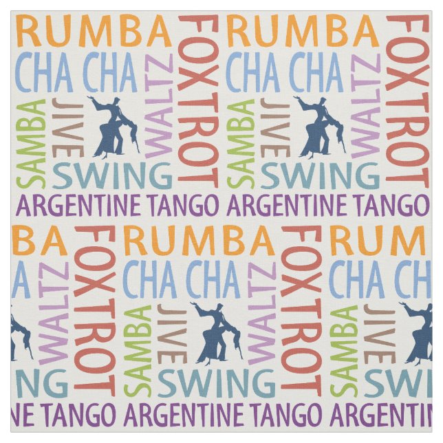 Ballroom Dancing Word Art Fabric Stoff (Muster)
