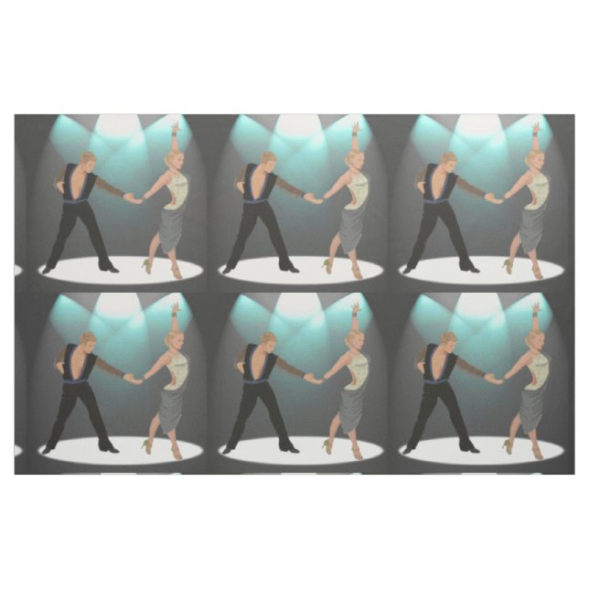 Ballroom Latin Dancer Couple mit Spotlight 9" Stoff (Fat Quarter (45,7 x 55,9 cm))