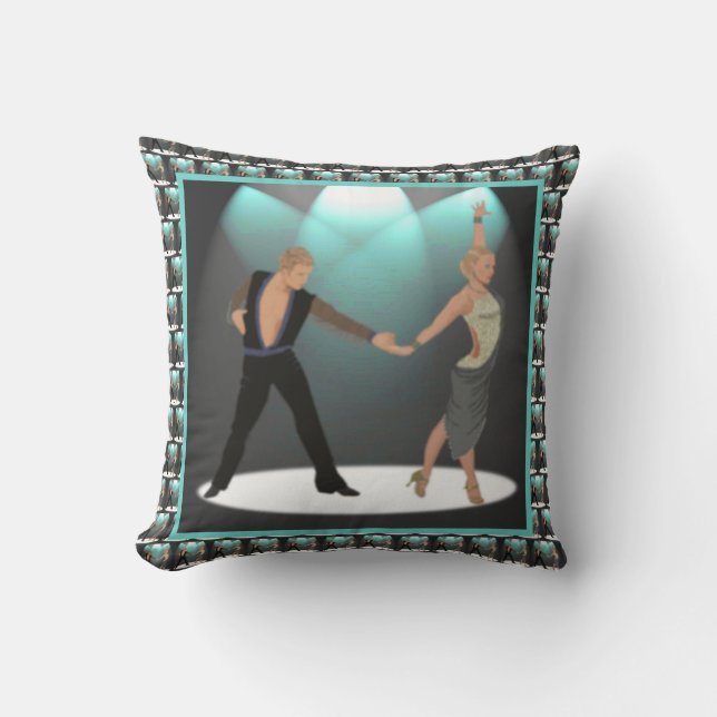 Ballroom Latin Dancer Couple mit Spotlights Kissen (Vorderseite)