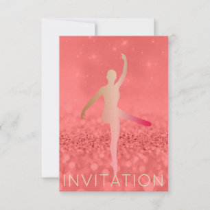 Ballroom Modern Dancer Piruette Pink Blush Foxier Einladung