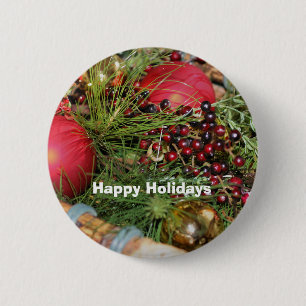 Balls Beads Evergreen Weihnachtsfeiertag Button Bu