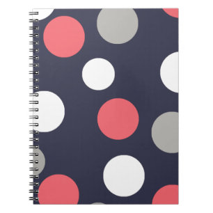 Balls Circles Muster Grau Weiße Korallen Pink Notizblock