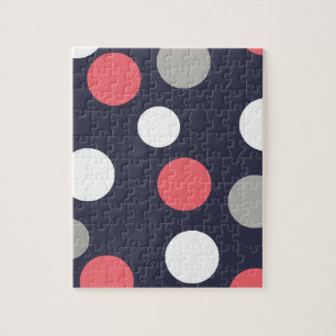 Balls Circles Muster Grau Weiße Korallen Pink Puzzle