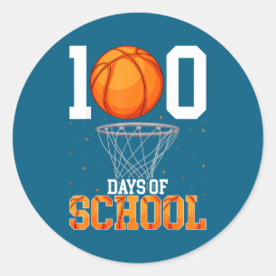 Balls Day School Spieler Tage 100 100. Basketball Runder Aufkleber