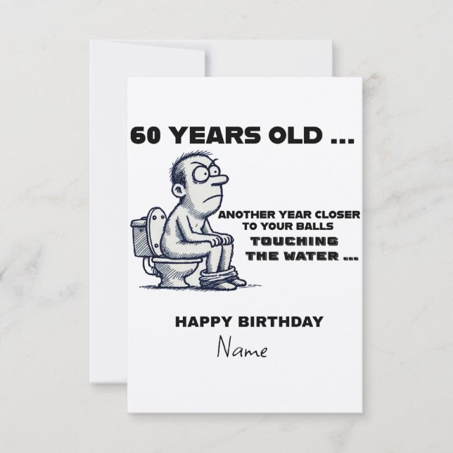  Balls in the Water, Funny 60th Birthday Card for  (Vorderseite)