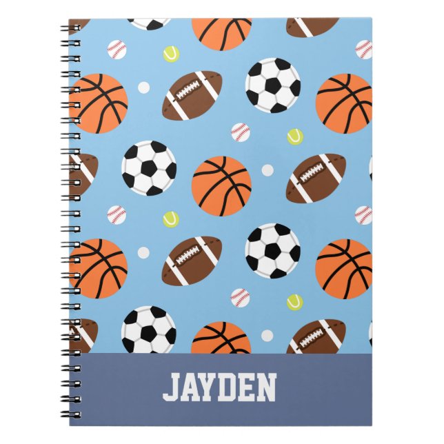 Balls Pattern Sports Journal Notizblock (Vorderseite)
