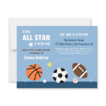 Balls Sport Theme Baby Dusche Einladungen