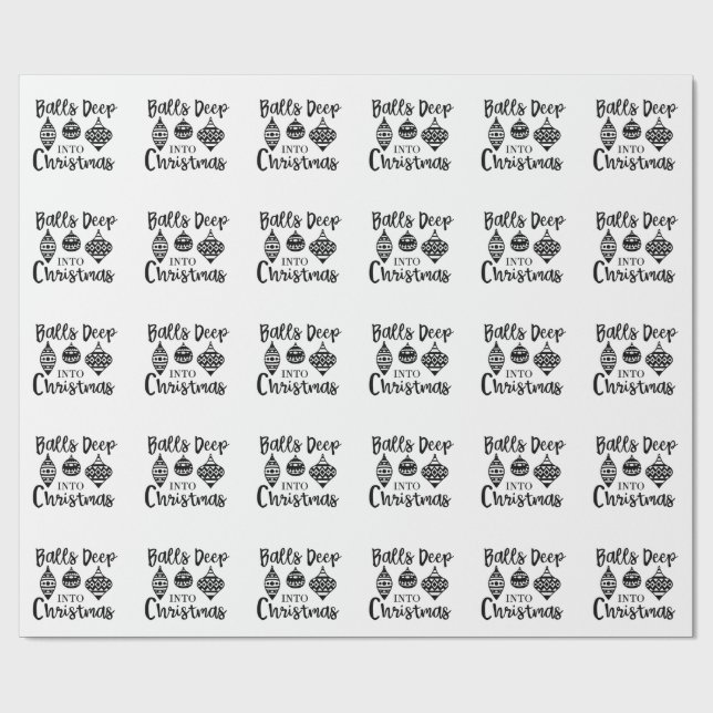 Balls tief in Weihnachten Weihnachten Weihnachten  Geschenkpapier (Flach)