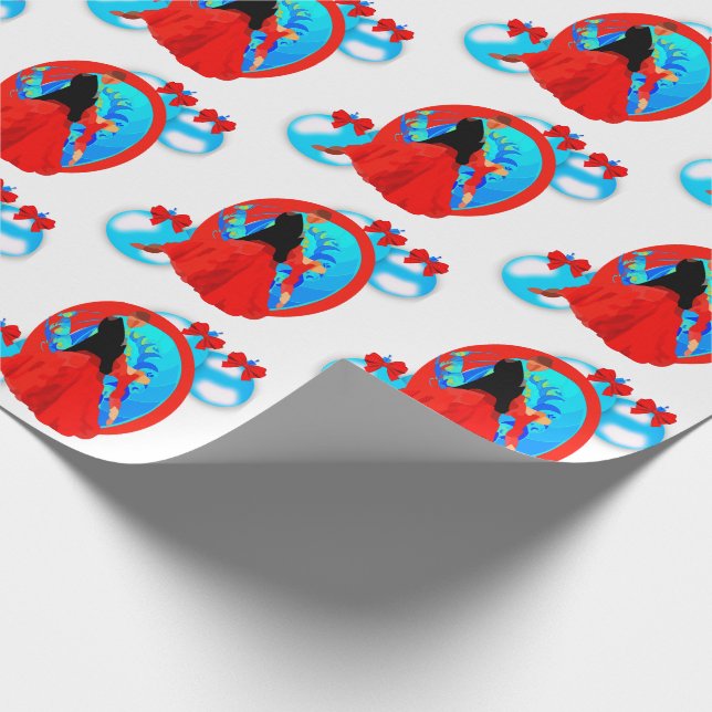 Ballsaal-Tänzer mit Verzierungen und Geschenkpapier (Ecke)