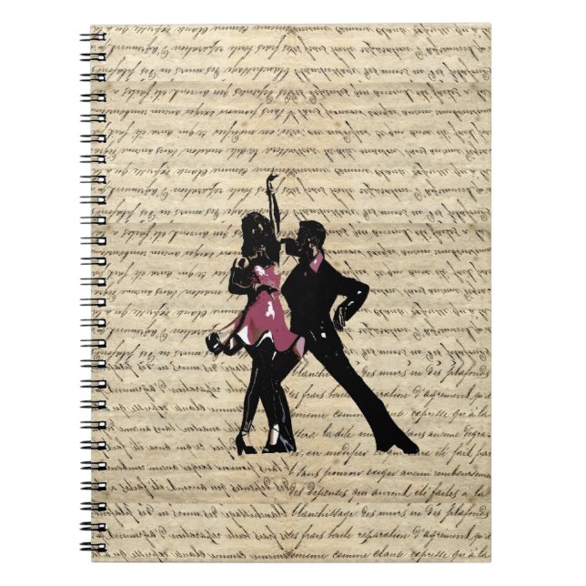 Ballsaaltänzer auf Vintagem Papier Notizblock (Vorderseite)